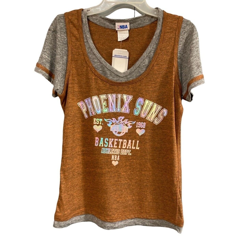 New NBA Phoenix Suns Women's Brown/Gray T-Shirt‎ Size Large